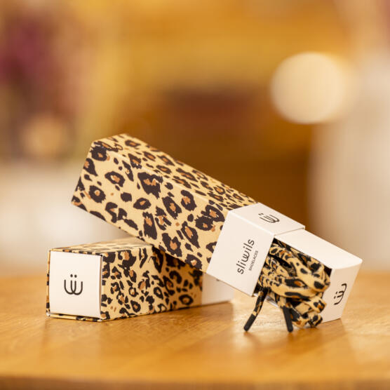 ein Produktbild von: Schnürsenkel Tierprint Leopard, 120cm, 1 Paar